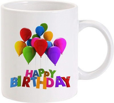 40% OFF on Lolprint 01 Happy Birthday Balloons Ceramic Coffee Mug(325 ml)