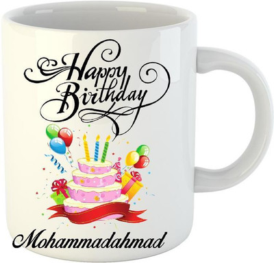 

Huppme Happy Birthday Mohammadahmad White (350 ml) Ceramic Mug(350 ml)