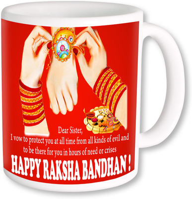 

PhotogiftsIndia Rakshabandhan Gift In India Ceramic Mug(325 ml), Multicolor
