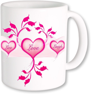 

PhotogiftsIndia Live Love Laugh With Heart Ceramic Mug(325 ml), Multicolor