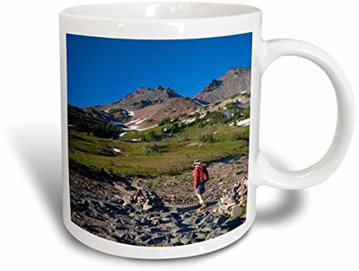

3dRose mug_95922_2 WA, Goat Rocks, Pacific Crest Trail, Hiker US48 JWI1168 Jamie and Judy Wild Ceramic, 15 oz, White Ceramic Mug(60 ml), Multicolor