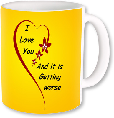 

PhotogiftsIndia I Love You With Heart Ceramic Mug(325 ml), Multicolor