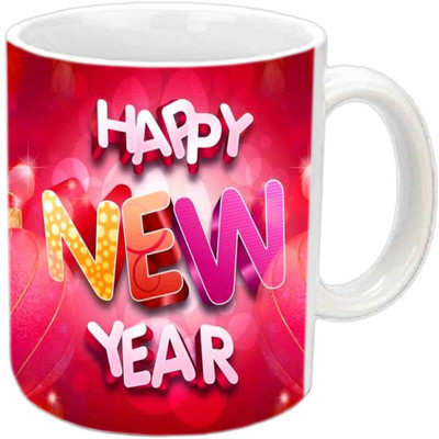 Raj Laxmi Sweet new eve Ceramic Mug(350 ml), White