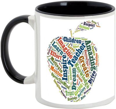 

AllUPrints Teacher Knowledge Respect Ceramic Mug(325 ml), Black