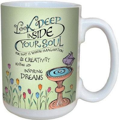 

Tree-Free Greetings Greetings lm43957 Look Deep by Joanne Fink Ceramic with Full-Sized Handle, 15-Ounce Ceramic Mug(60 ml), Multicolor