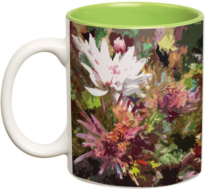 

Prithish Floral Painting Double Color Ceramic Mug(330 ml), Multicolor