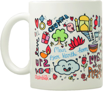 

Chumbak Pvar Vyar Ceramic Mug(300 ml), Multicolor