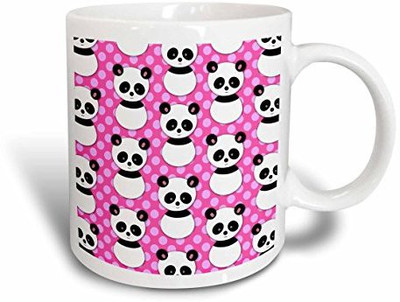 3dRose Cute Panda Bear with Hot Pink Polka Dots Ceramic, 15-Ounce Ceramic Mug(60 ml) available at flipkart for Rs.3741