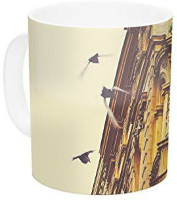 

Kess InHouse InHouse Ann Barnes Prague Morning Gold Building Ceramic Coffee, 11 oz, Multicolor Ceramic Mug(60 ml)