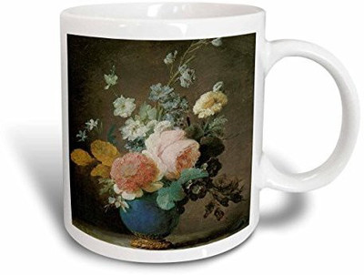 

3dRose mug_126525_2 Roses, Ranunculus and Other Flowers by Anne Vallayer Coster Still Life Ceramic, 15 oz, White Ceramic Mug(60 ml), Multicolor