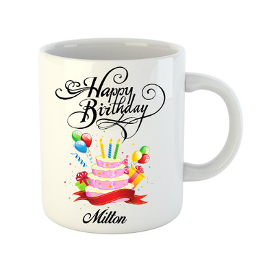 

Huppme Happy Birthday Milton White (350 ml) Ceramic Mug(350 ml)