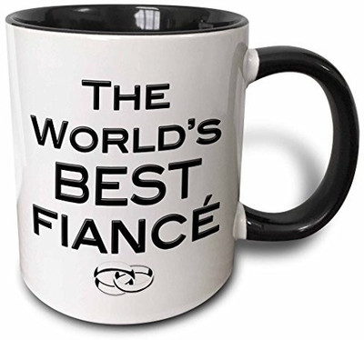 

3dRose The World'S Best Fiance Two Tone Black, 11 oz, Black/White Ceramic Mug(60 ml), Multicolor