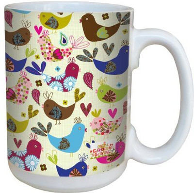 

Tree-Free Greetings Greetings lm43510 Graphic Tweet Birds by Carolyn Gavin Ceramic with Full-Sized Handle, 15-Ounce Ceramic Mug(60 ml), Multicolor
