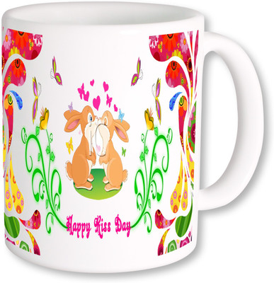 

PhotogiftsIndia Happy Kiss Day 06 Ceramic Mug(325 ml), Multicolor