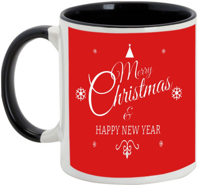 

AllUPrints Hanging Christmas Bells Ceramic Mug(325 ml), Black