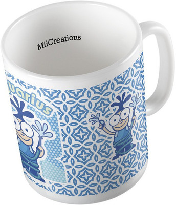 

MiiCreations Printed Zodiac Sign Aquarius Ceramic Mug(325 ml), Multicolor