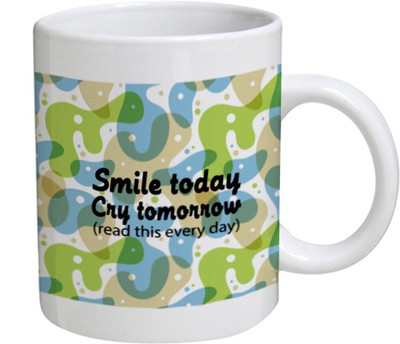

Disginer Cases Smile Today - MyBestow White Plain Coffee Ceramic Ceramic Mug(320 ml), Multicolor