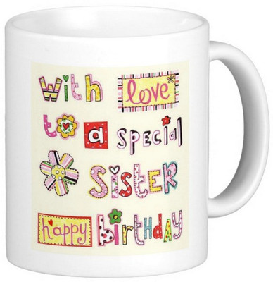 

Exoctic Silver Sister's Birthday Series 10 Ceramic Mug(300 ml), Multicolor
