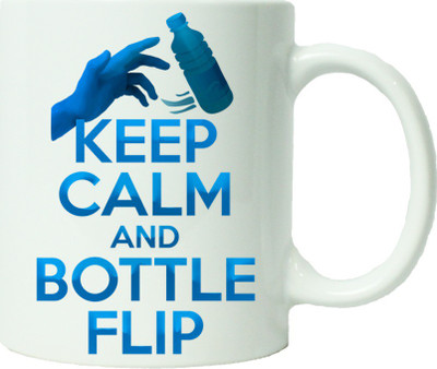 

Maison N Mode Keep Calm And Bottle Flip Coffee Ceramic Mug(330 ml), Multicolor