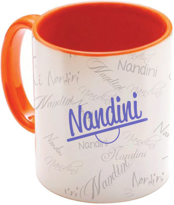 

SKY TRENDS Nandini Birthday Gift Orange Coffee 350 ML Ceramic Mug(350 ml), Multicolor