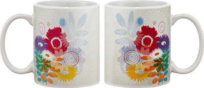 

Artifa Summer Flowers Porcelain, Ceramic Mug(350 ml), Multicolor