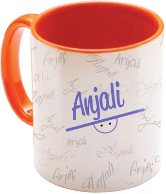 

SKY TRENDS Anjali Birthday Gift Orange Coffee 350 ML Ceramic Mug(350 ml), Multicolor
