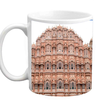 

Raj Laxmi Beautiful Hawa Mahal White mug Ceramic Mug(350 ml)