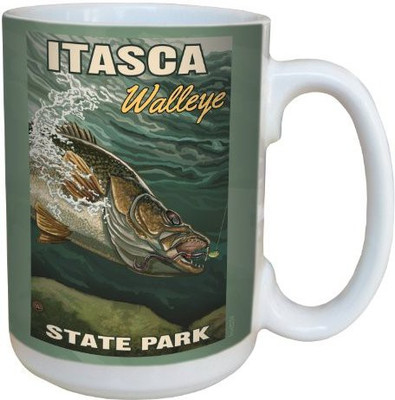 

Tree-Free Greetings Greetings lm43238 Vintage Itasca State Park Walleye by Paul A. Lanquist Ceramic with Full-Sized Handle, 15-Ounce, Multicolored Ceramic Mug(60 ml), Multicolor