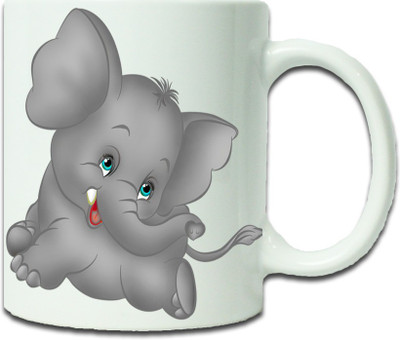 

Maison N Mode Sit Elephant Coffee Ceramic Mug(330 ml), Multicolor