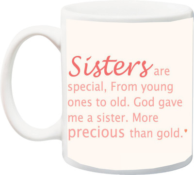 

ME&YOU Sisters are Special Printed Coffee Ceramic Mug(325 ml), Multicolor