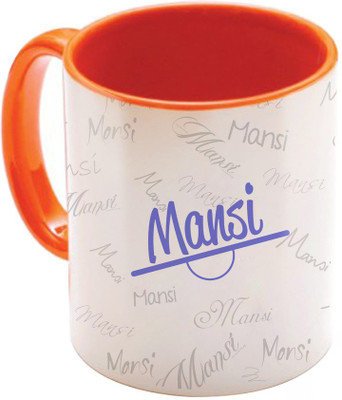 

SKY TRENDS Mansi Birthday Gift Orange Coffee 350 ML Ceramic Mug(350 ml), Multicolor