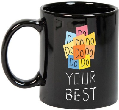 

Prithish Do Your Best Black Ceramic Mug(330 ml), Multicolor