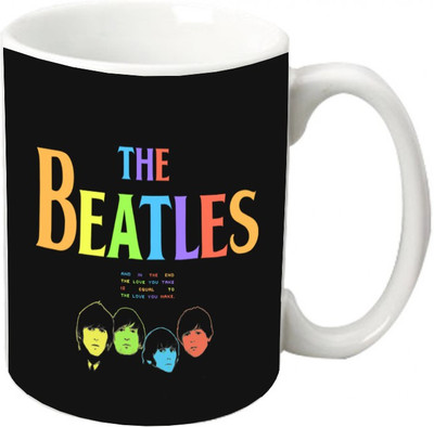 

Maison N Mode The Beatles Balck Coffee Ceramic Mug(330 ml), Multicolor