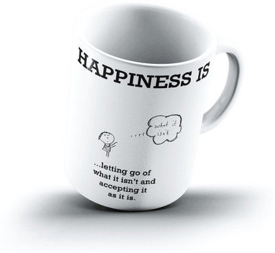 

Ucard Happiness Is1484 Bone China, Ceramic, Porcelain Mug(325 ml), Multicolor