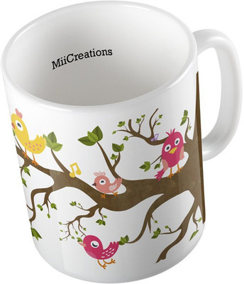 

MiiCreations Printed ,Owl Design Ceramic Mug(325 ml), Multicolor