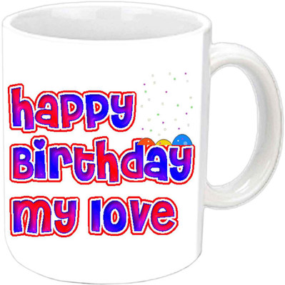 

Raj Laxmi sparkling b'day wish lovers b'day white mug Ceramic Mug(350 ml)