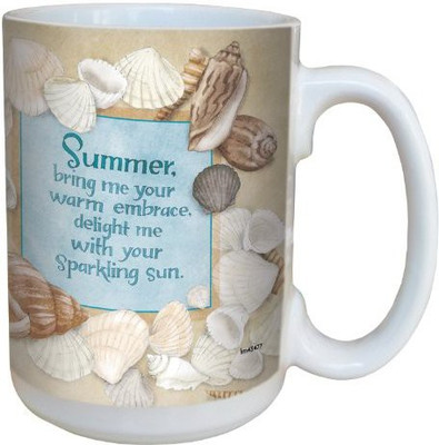 

Tree-Free Greetings Greetings lm43477 Coastal Summer Shells by Robin Pickens Ceramic with Full-Sized Handle, 15-Ounce Ceramic Mug(60 ml), Multicolor