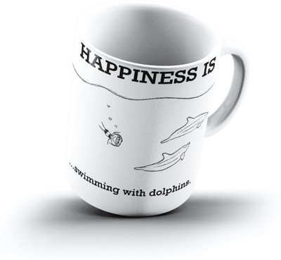 

Ucard Happiness Is2025 Bone China, Ceramic, Porcelain Mug(325 ml), Multicolor