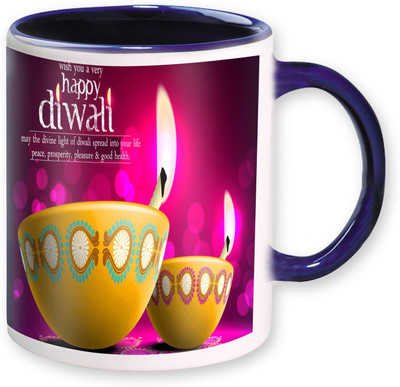

Heyworlds happy diwali gifts 07 Ceramic Mug(325 ml), Multicolor