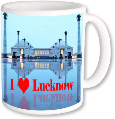 

PhotogiftsIndia I Love Lucknow With Mahal Ceramic Mug(325 ml), Multicolor
