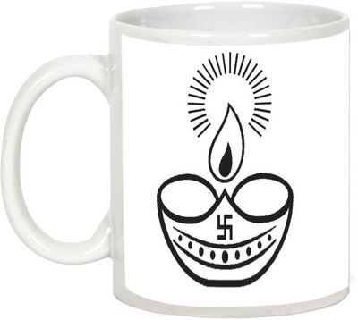 

AllUPrints Gifts For Diwali - Enjoy Victory Of Truth On Diwali Ceramic Mug(325 ml), White