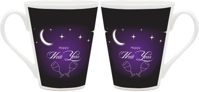 

Homesogood Heavenly New Year Ceramic Mug(355 ml, Pack of 2)