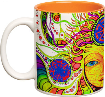 

Prithish Psychedelic Design 9 Double Color Ceramic Mug(330 ml), Multicolor