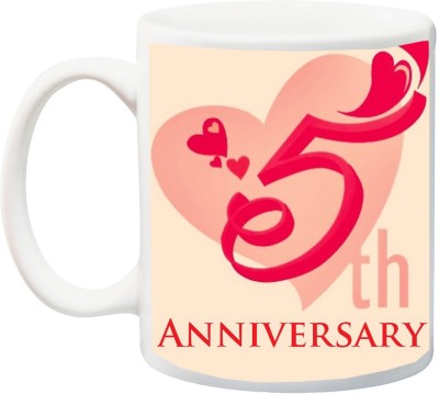 

ME&YOU 5th anniversary Gift for Husband/Wife/Mom/Dad/Couples/Lover,printed Ceramic Mug(325 ml), Multicolor