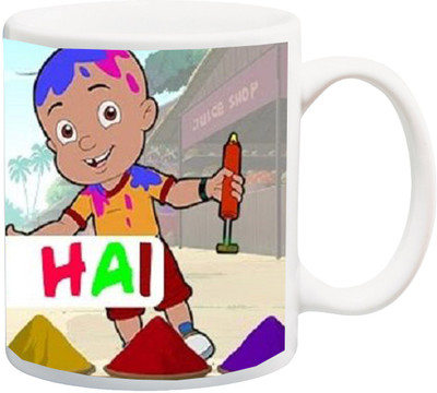 

ME&YOU Gift for Holi;Happy Holee doremon Cartoon colorfull HD printed Ceramic Mug(325 ml), Multicolor