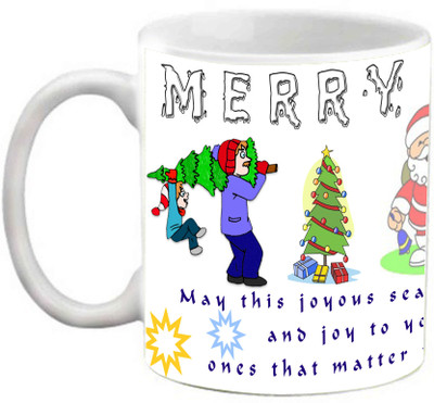 

EFW Merry Christmas Happy New Year Printed Coffee Efwmu0100104 Ceramic Mug(325 ml)