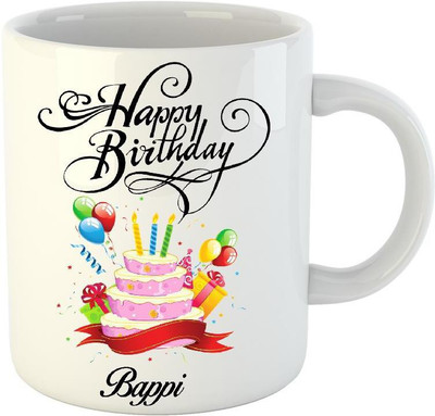 

HuppmeGift Happy Birthday Bappi White (350 ml) Ceramic Mug(350 ml)