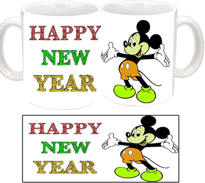 Raj Laxmi Mickey mouse eve cup Ceramic Mug(350 ml), White