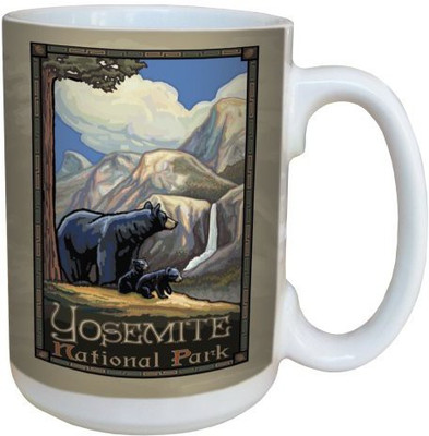 

Tree-Free Greetings Greetings 79474 Yosemite National Park Bears by Paul A. Lanquist Ceramic with Full-Sized Handle, 15-Ounce, Multicolored Ceramic Mug(60 ml), Multicolor