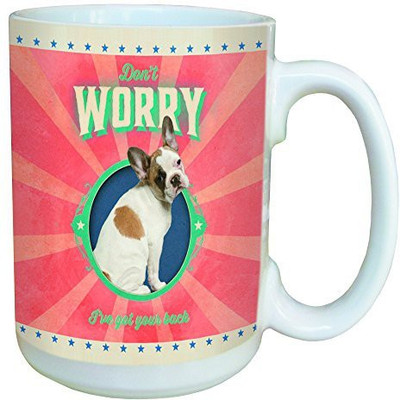

Tree-Free Greetings Greetings 46168 Angi and Silas Don't Worry Ceramic with Full-Sized Handle, 15-Ounce Ceramic Mug(60 ml), Multicolor